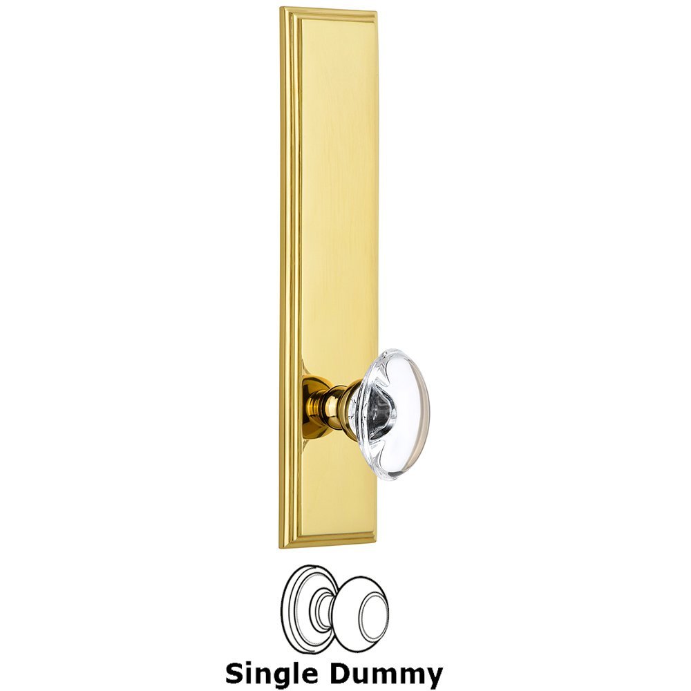 Dummy Carre Tall Plate with Provence Knob in Polished Brass