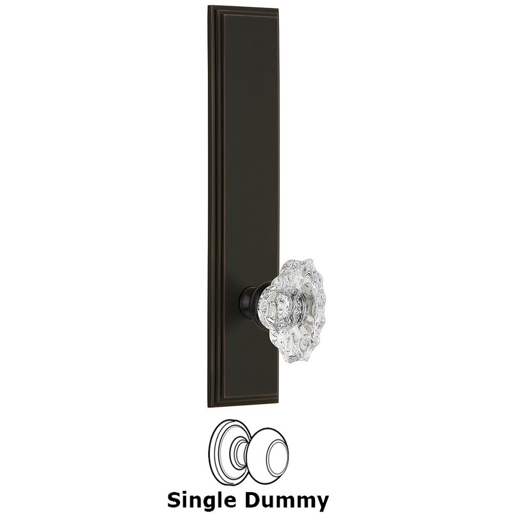 Dummy Carre Tall Plate with Biarritz Knob in Timeless Bronze