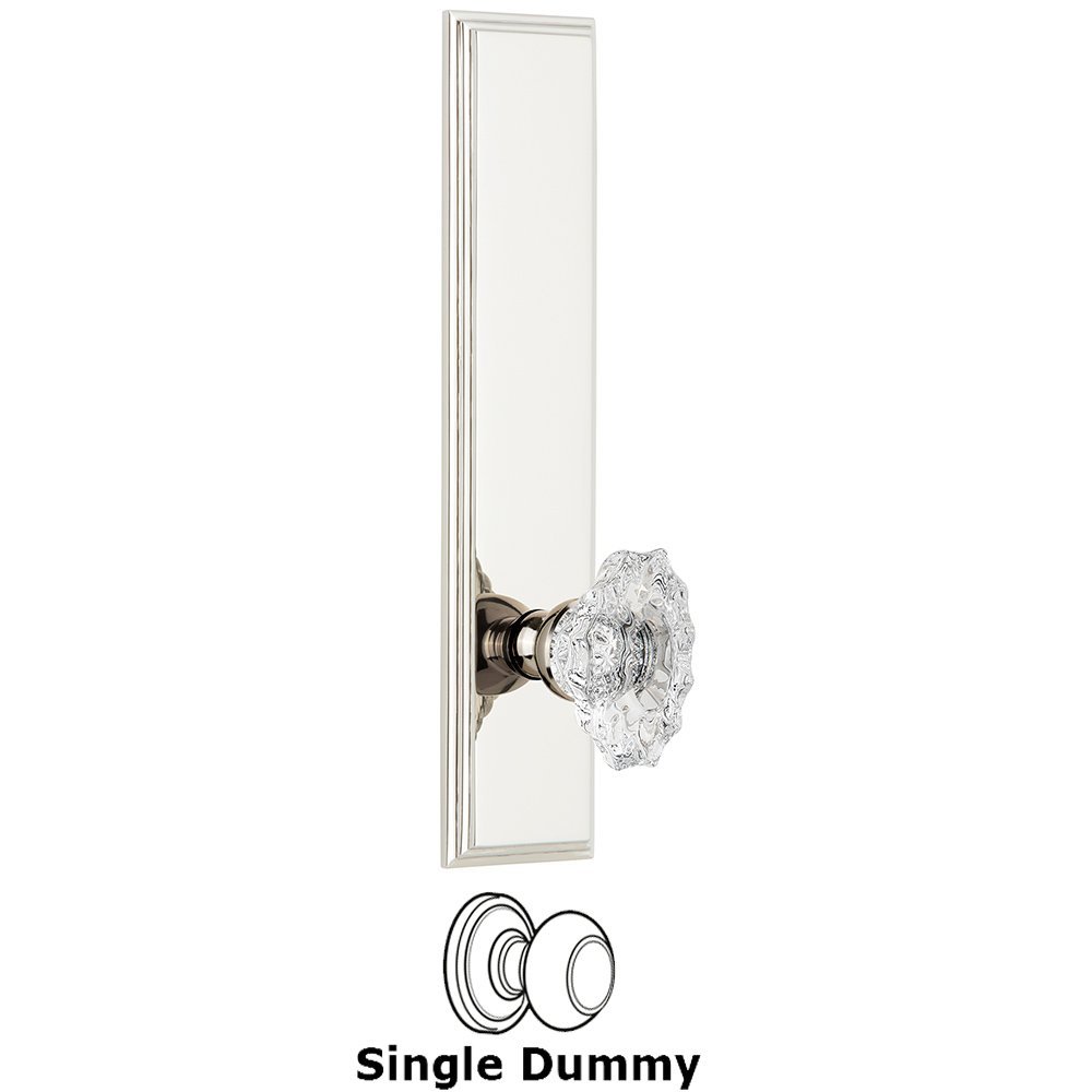 Dummy Carre Tall Plate with Biarritz Knob in Polished Nickel