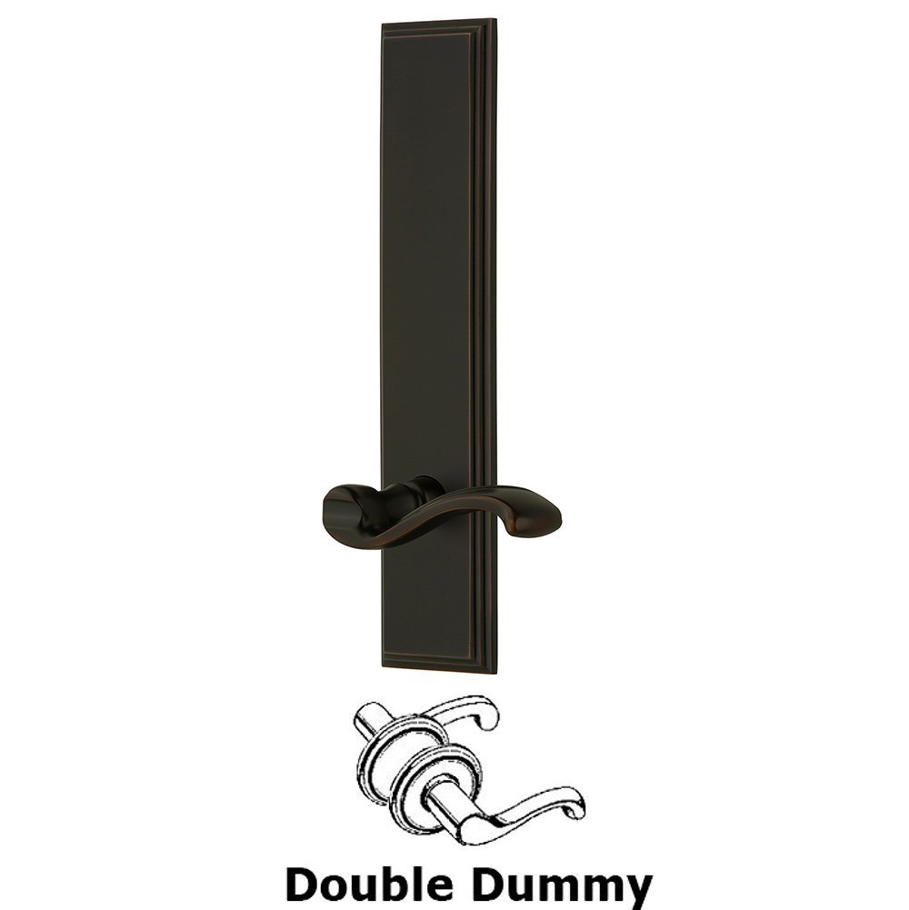 Double Dummy Carre Tall Plate with Portofino Lever in Timeless Bronze