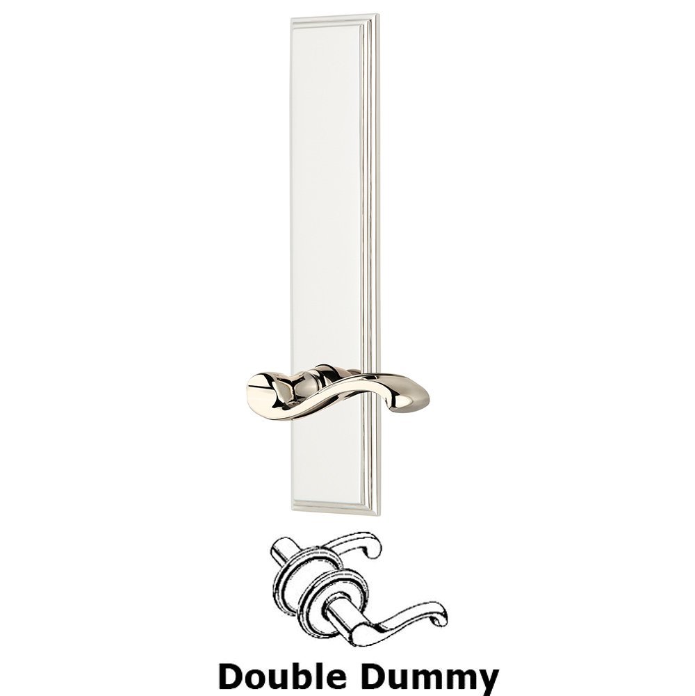 Double Dummy Carre Tall Plate with Portofino Lever in Polished Nickel
