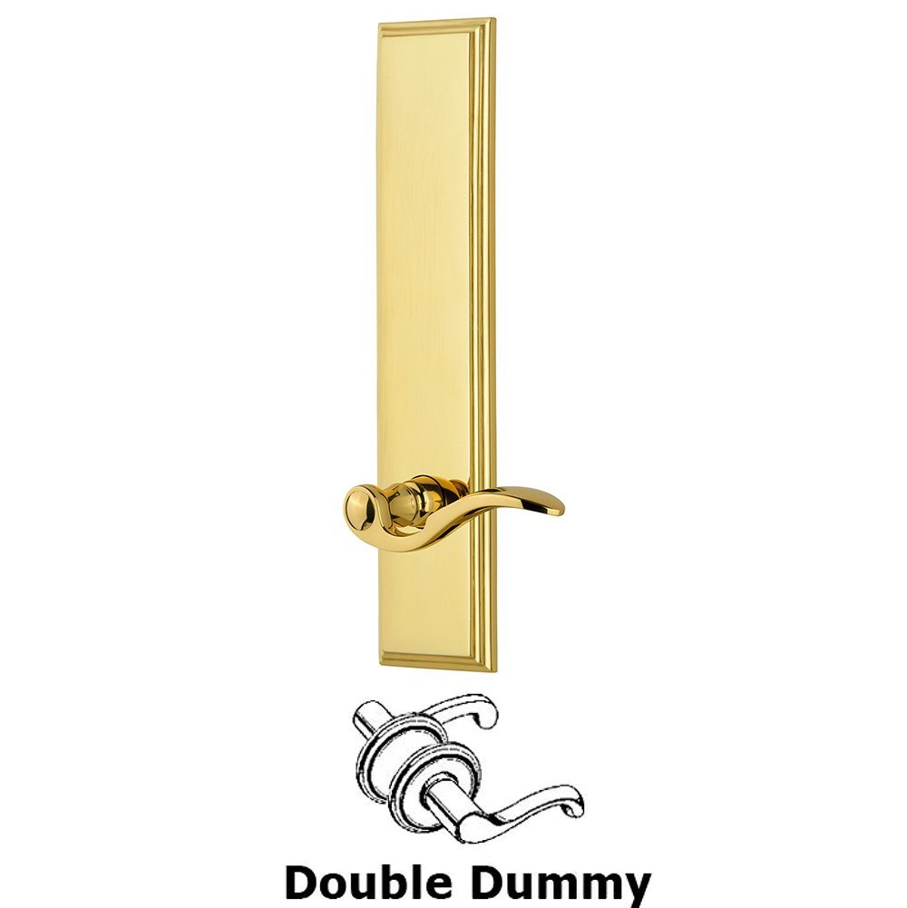 Double Dummy Carre Tall Plate with Bellagio Lever in Lifetime Brass