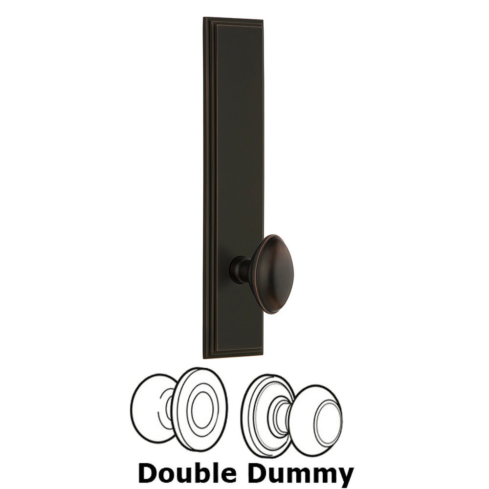 Double Dummy Carre Tall Plate with Eden Prairie Knob in Timeless Bronze