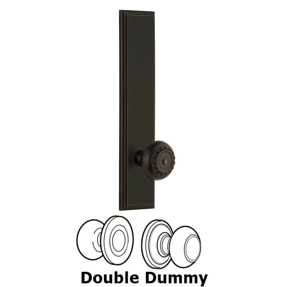 Double Dummy Carre Tall Plate with Parthenon Knob in Timeless Bronze