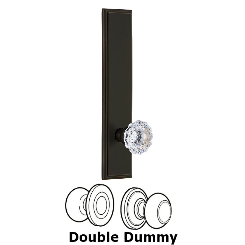 Double Dummy Carre Tall Plate with Fontainebleau Knob in Timeless Bronze