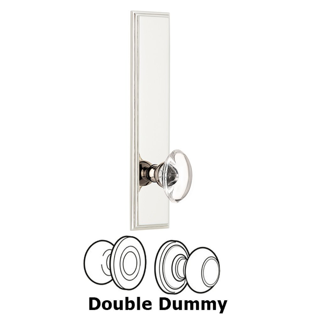 Double Dummy Carre Tall Plate with Provence Knob in Polished Nickel