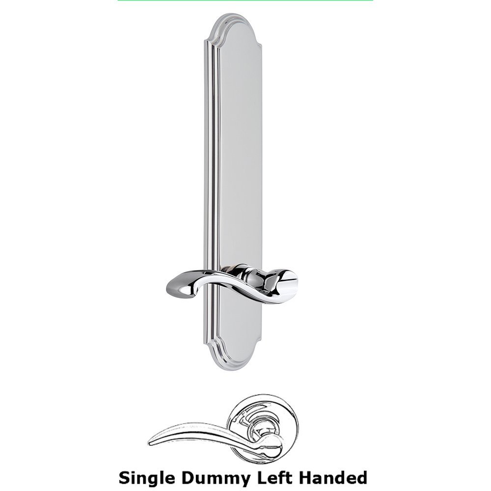Tall Plate Dummy with Portofino Left Handed Lever in Bright Chrome