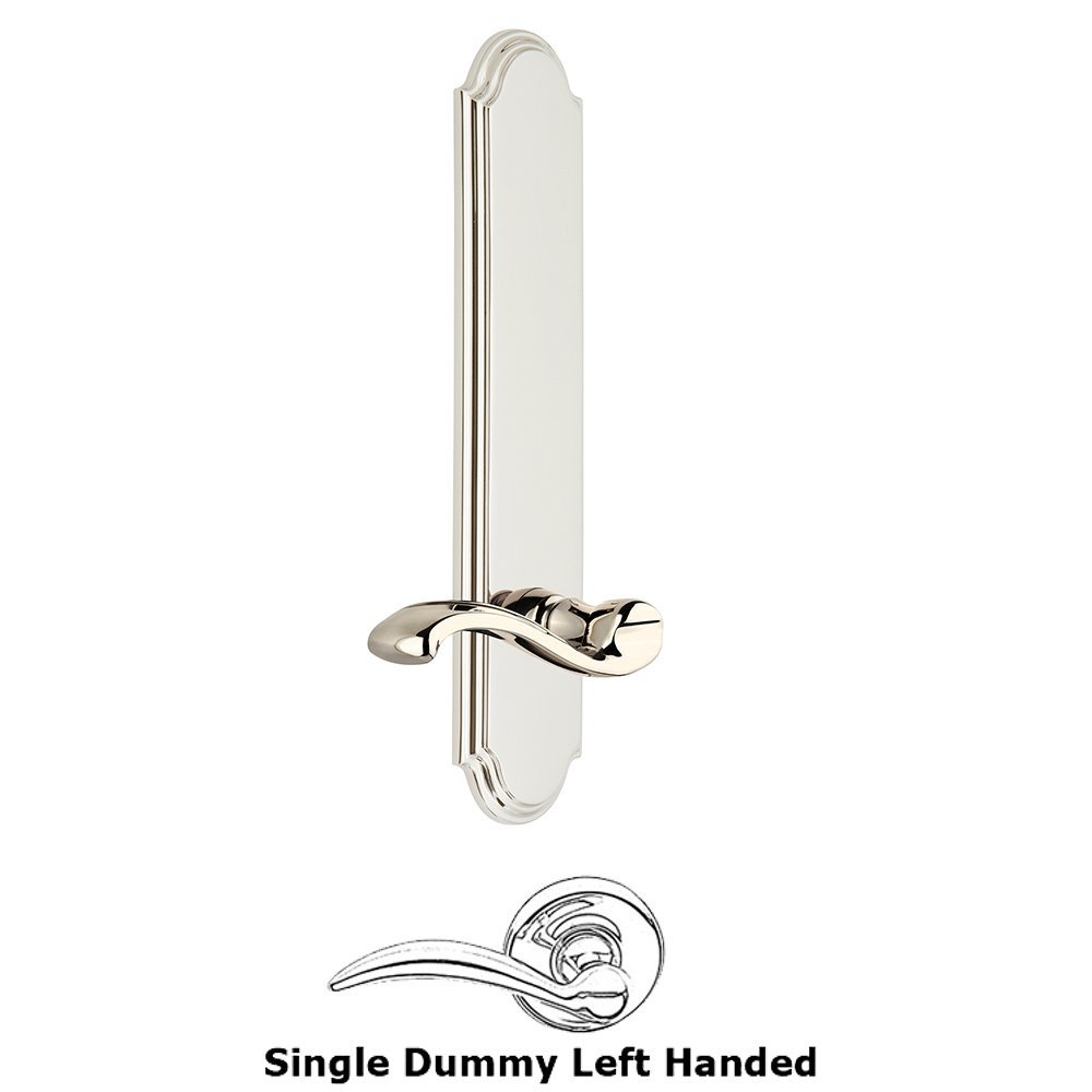 Tall Plate Dummy with Portofino Left Handed Lever in Polished Nickel