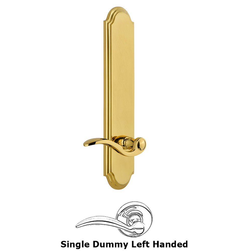 Tall Plate Dummy with Bellagio Left Handed Lever in Lifetime Brass