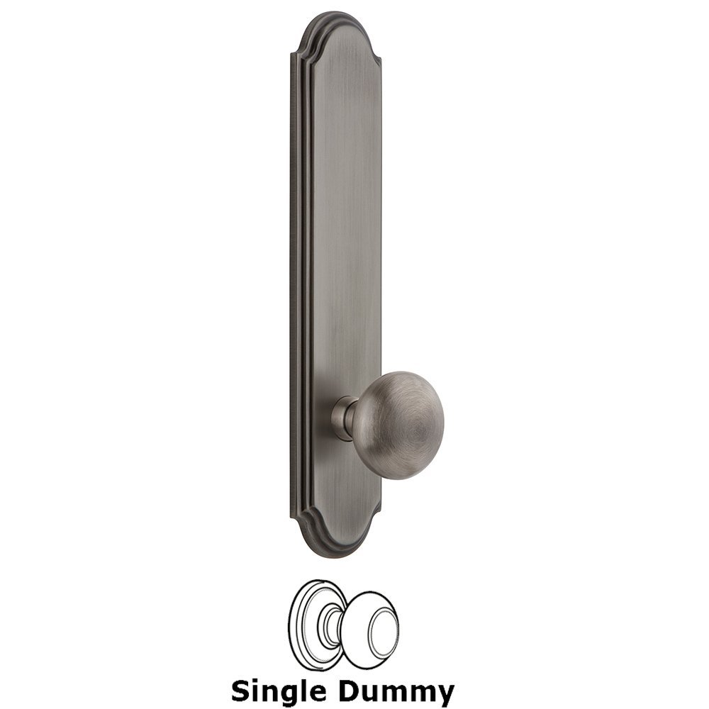 Tall Plate Dummy with Fifth Avenue Knob in Antique Pewter