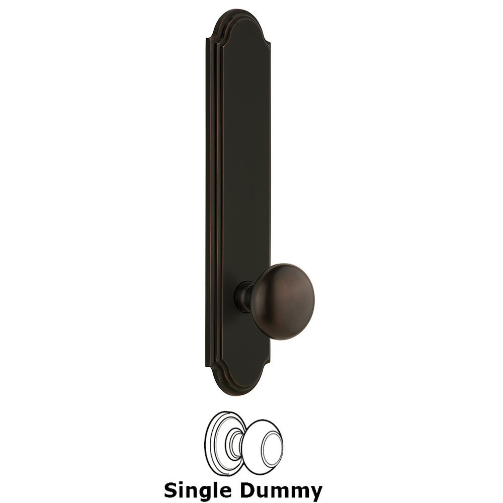 Tall Plate Dummy with Fifth Avenue Knob in Timeless Bronze
