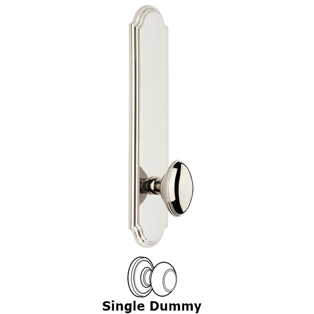 Tall Plate Dummy with Eden Prairie Knob in Polished Nickel