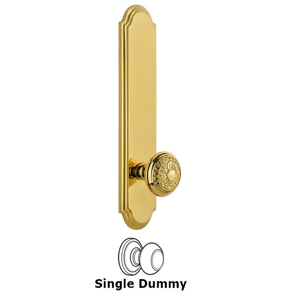 Tall Plate Dummy with Windsor Knob in Polished Brass