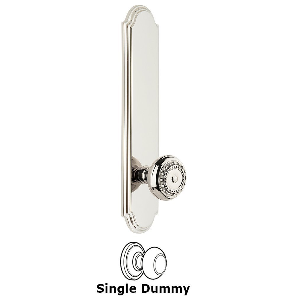 Tall Plate Dummy with Parthenon Knob in Polished Nickel