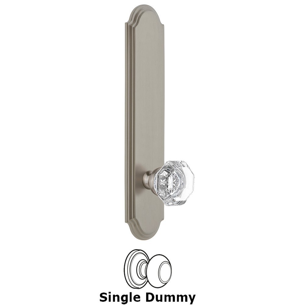 Tall Plate Dummy with Chambord Knob in Satin Nickel