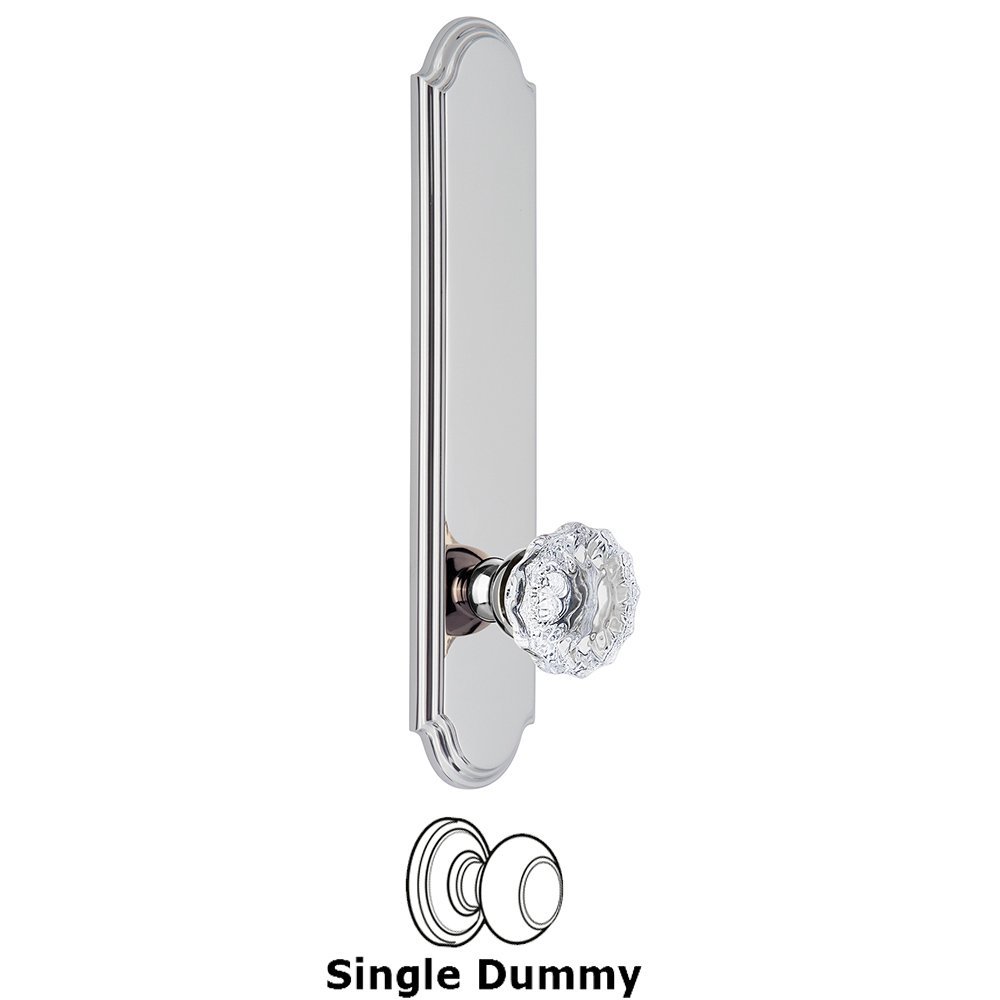 Tall Plate Dummy with Fontainebleau Knob in Bright Chrome
