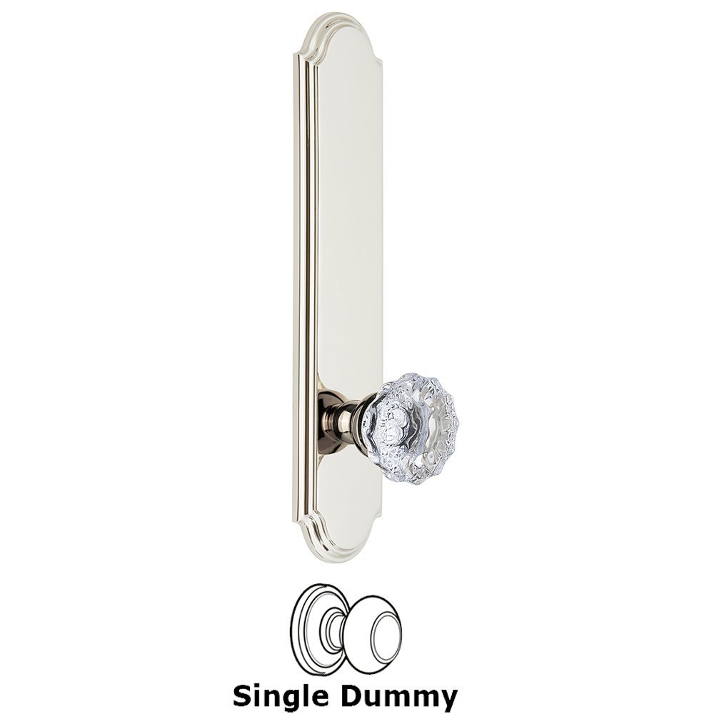 Tall Plate Dummy with Fontainebleau Knob in Polished Nickel