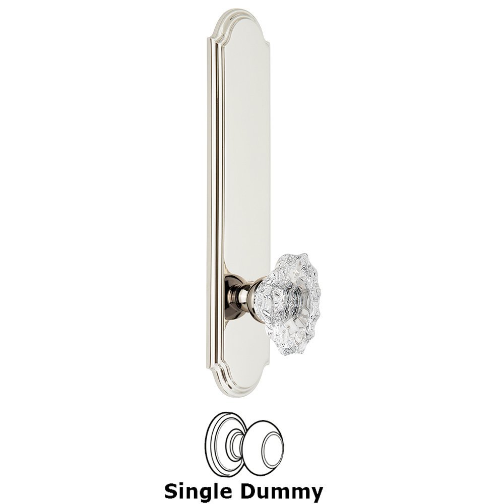 Tall Plate Dummy with Biarritz Knob in Polished Nickel
