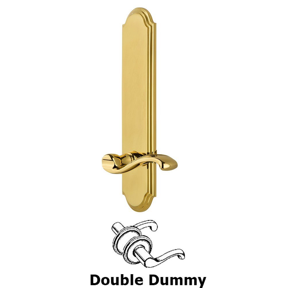 Tall Plate Double Dummy with Portofino Lever in Polished Brass
