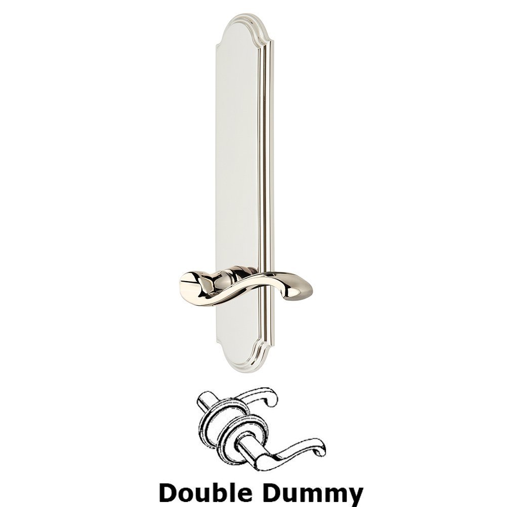 Tall Plate Double Dummy with Portofino Lever in Polished Nickel