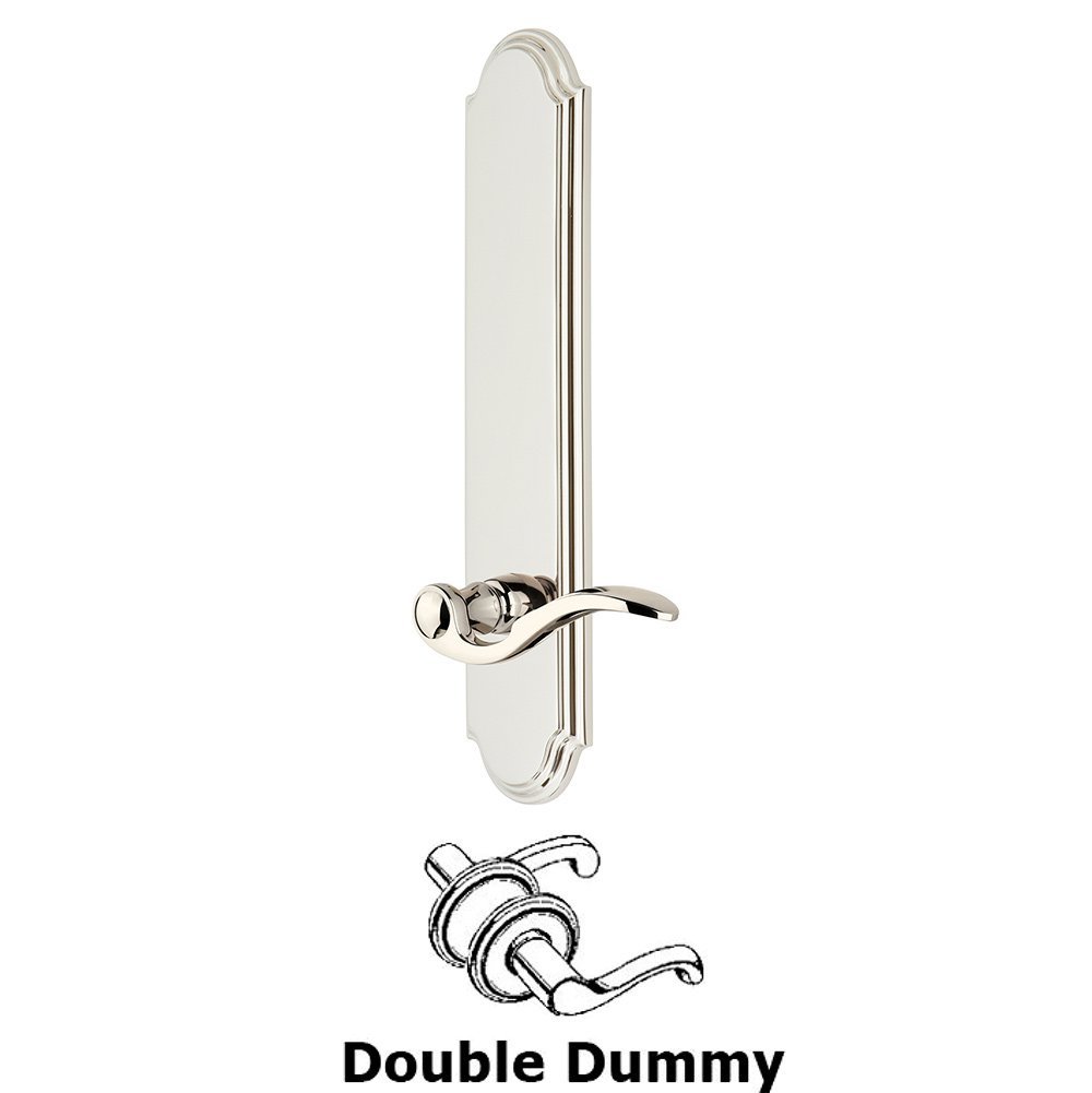 Tall Plate Double Dummy with Bellagio Lever in Polished Nickel