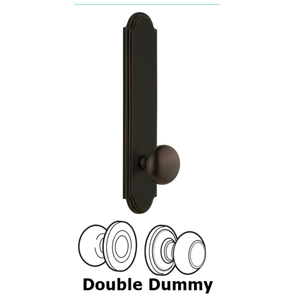 Tall Plate Double Dummy with Fifth Avenue Knob in Timeless Bronze