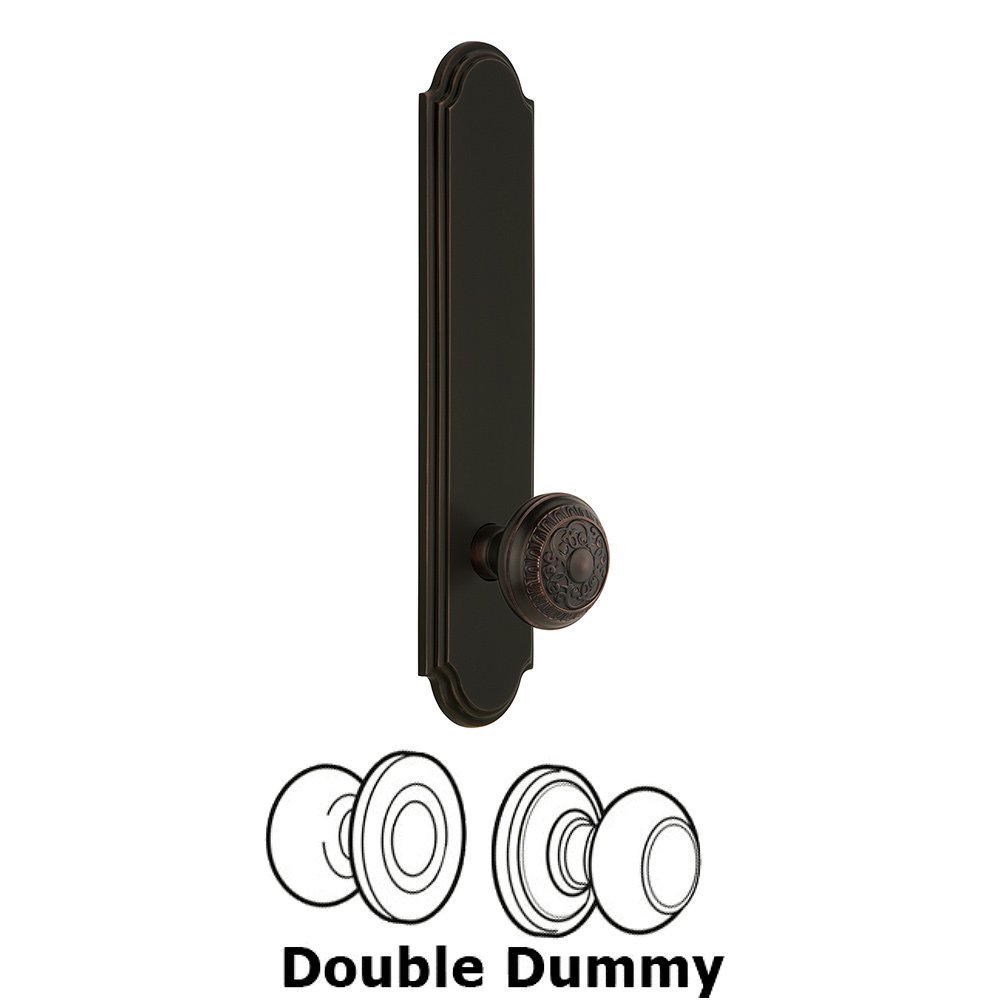 Tall Plate Double Dummy with Windsor Knob in Timeless Bronze