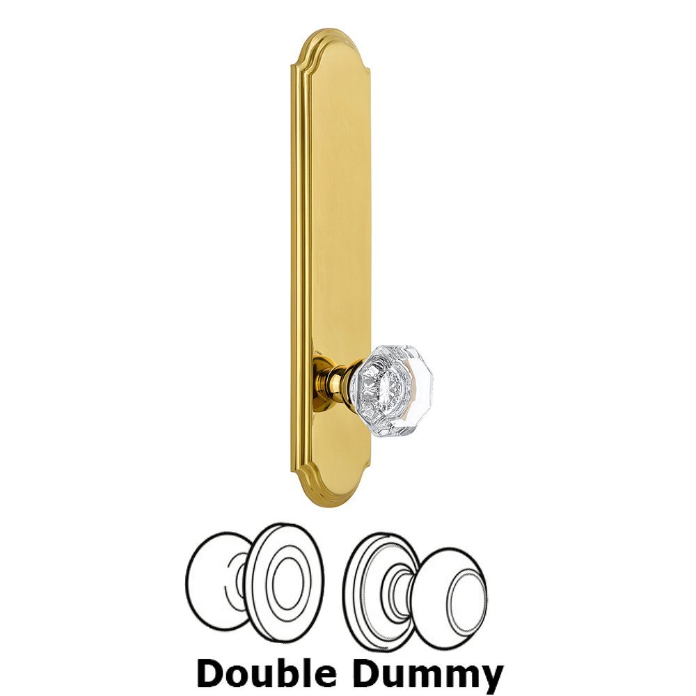 Tall Plate Double Dummy with Chambord Knob in Polished Brass