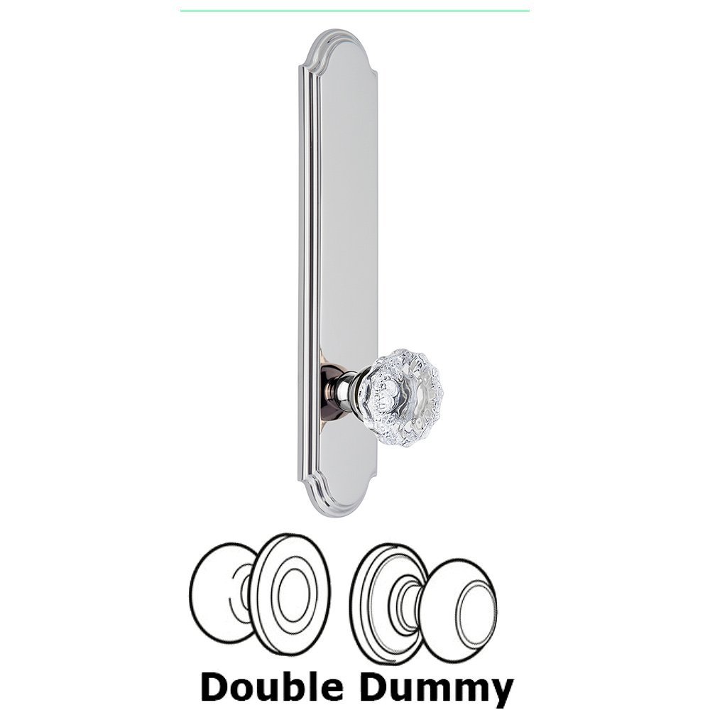 Tall Plate Double Dummy with Fontainebleau Knob in Bright Chrome