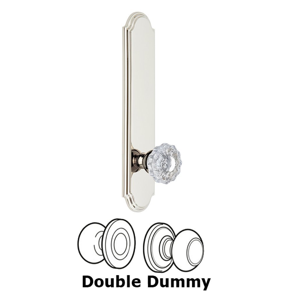 Tall Plate Double Dummy with Versailles Knob in Polished Nickel