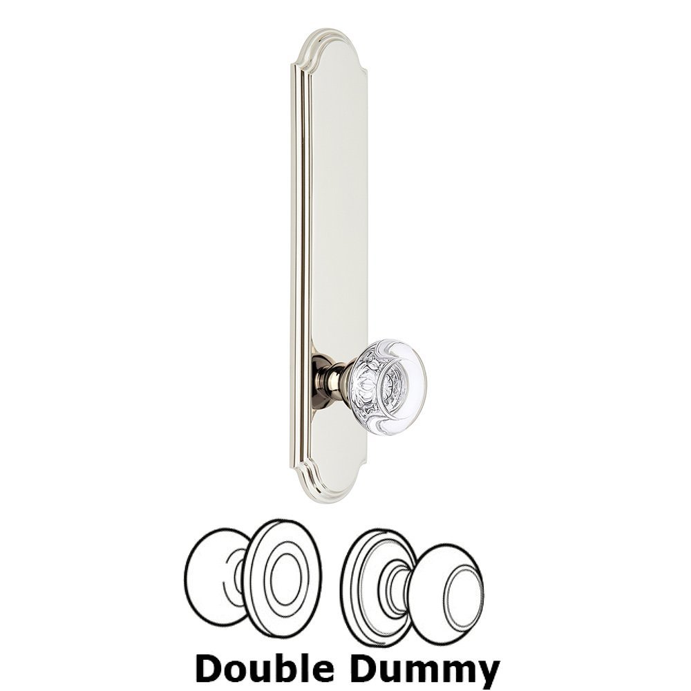 Tall Plate Double Dummy with Bordeaux Knob in Polished Nickel