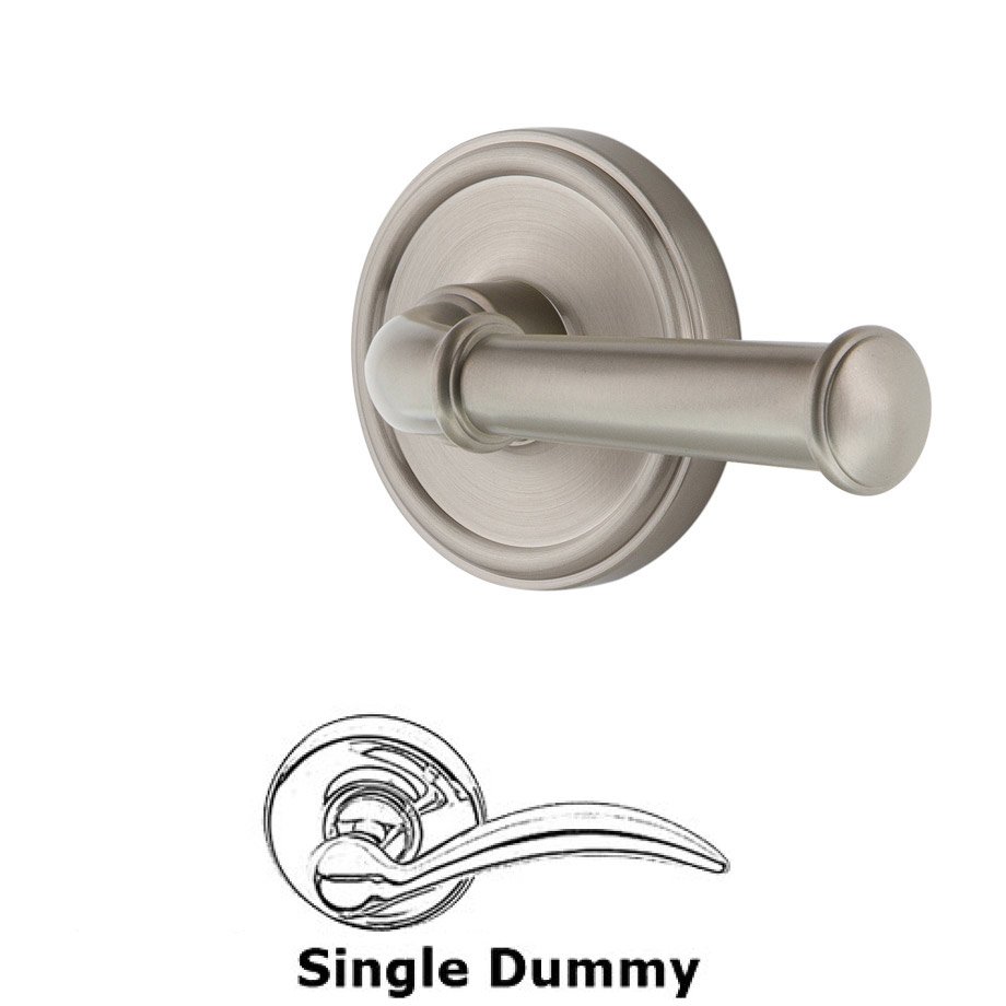 Single Dummy Georgetown Rosette with Georgetown Left Handed Lever in Satin Nickel