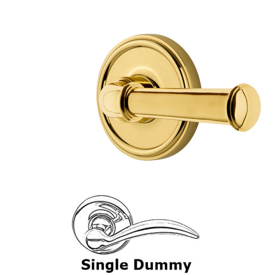 Single Dummy Georgetown Rosette with Georgetown Left Handed Lever in Lifetime Brass