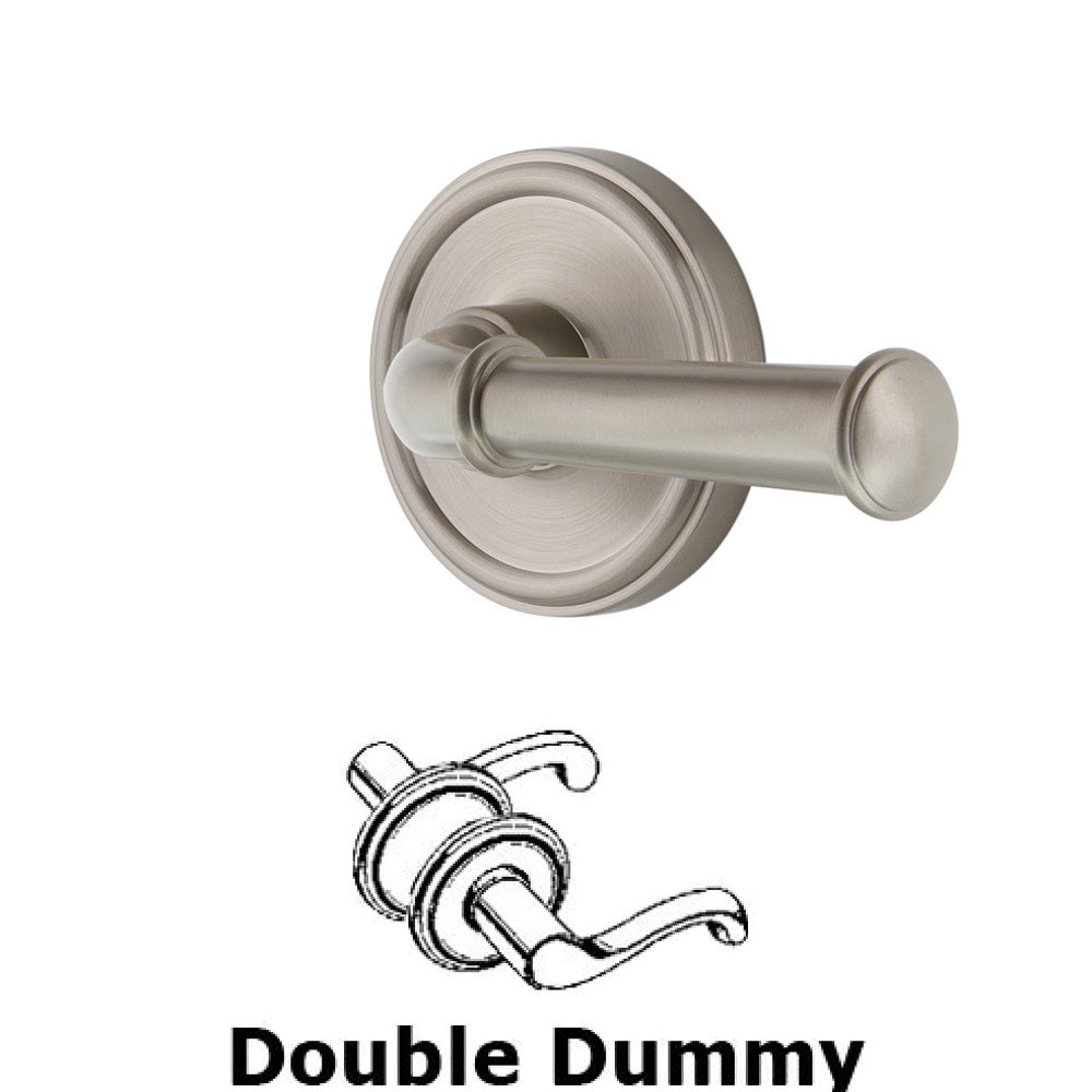 Double Dummy Georgetown Rosette with Georgetown Right Handed Lever in Satin Nickel