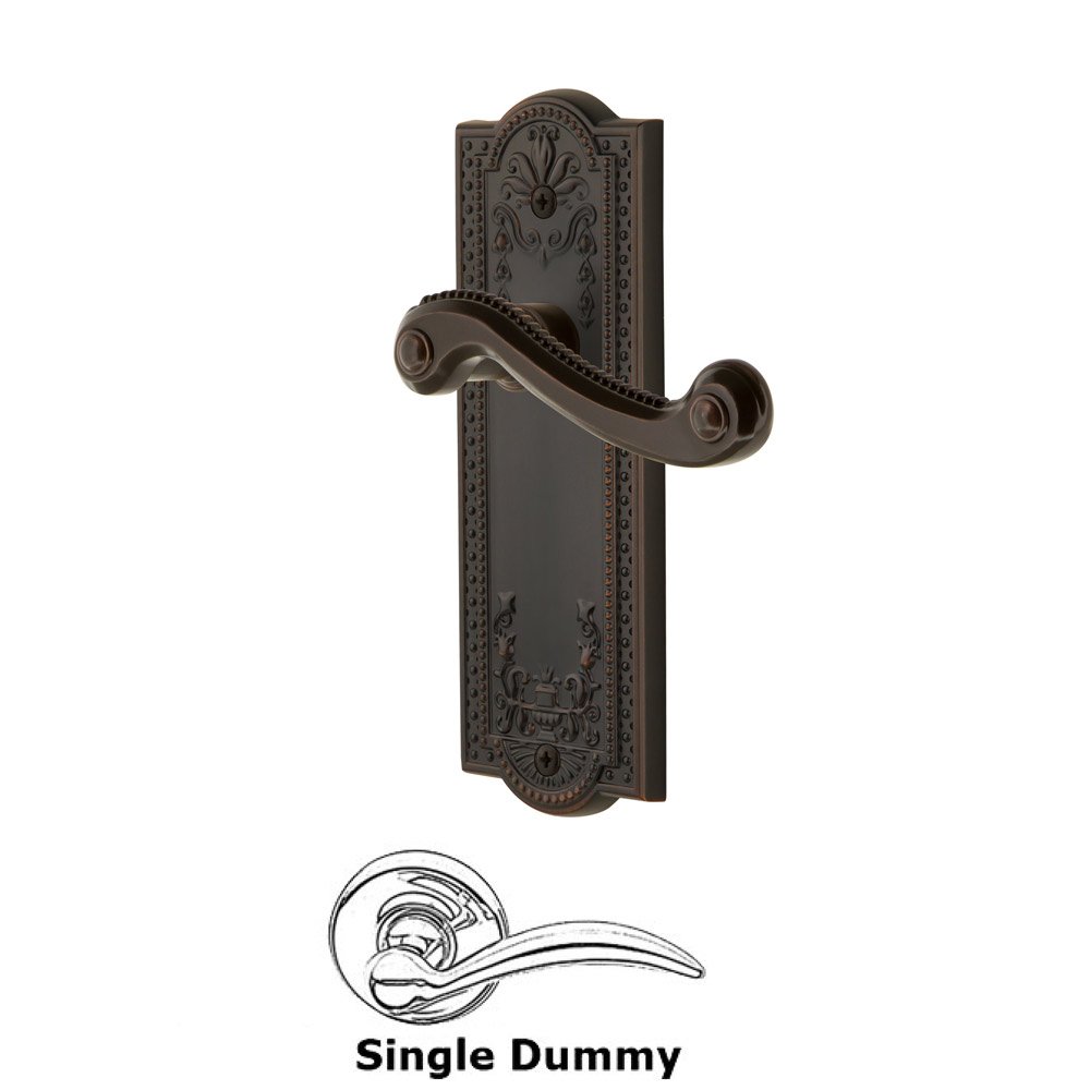 Single Dummy Parthenon Plate with Newport Left Handed Lever in Timeless Bronze