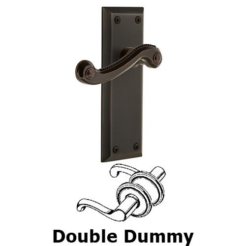 Double Dummy Fifth Avenue Plate with Newport Left Handed Lever in Timeless Bronze