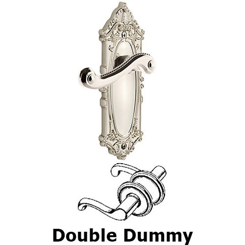 Grandeur Grande Victorian Plate Double Dummy with Newport Lever in Polished Nickel