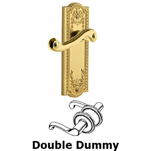 Double Dummy Parthenon Plate with Newport Right Handed Lever in Polished Brass