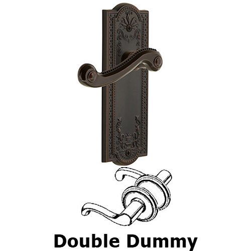 Double Dummy Parthenon Plate with Newport Right Handed Lever in Timeless Bronze