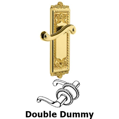 Double Dummy Windsor Plate with Left Handed Newport Lever in Polished Brass