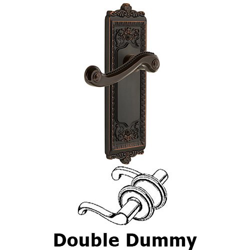 Double Dummy Windsor Plate with Left Handed Newport Lever in Timeless Bronze