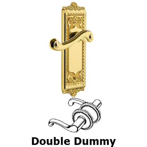 Double Dummy Windsor Plate with Left Handed Newport Lever in Lifetime Brass