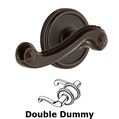 Double Dummy Georgetown Rosette with Newport Right Handed Lever in Timeless Bronze
