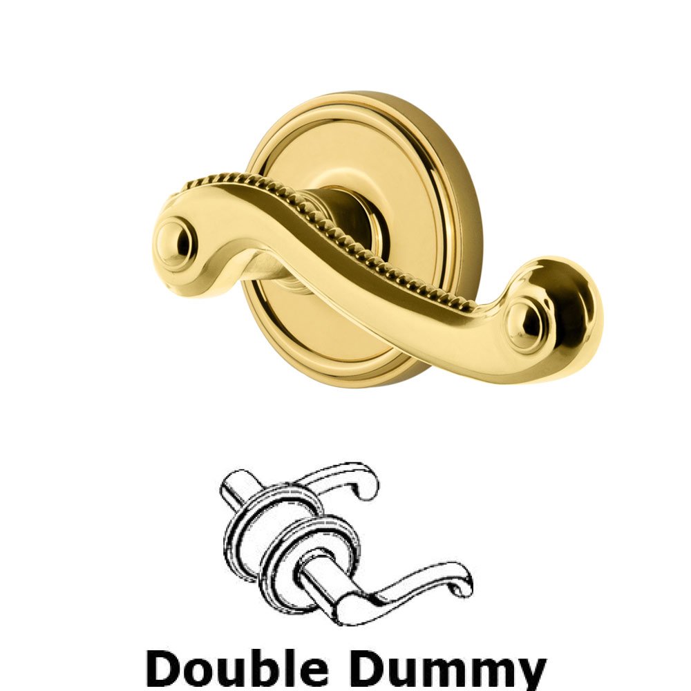 Double Dummy Georgetown Rosette with Newport Left Handed Lever in Lifetime Brass