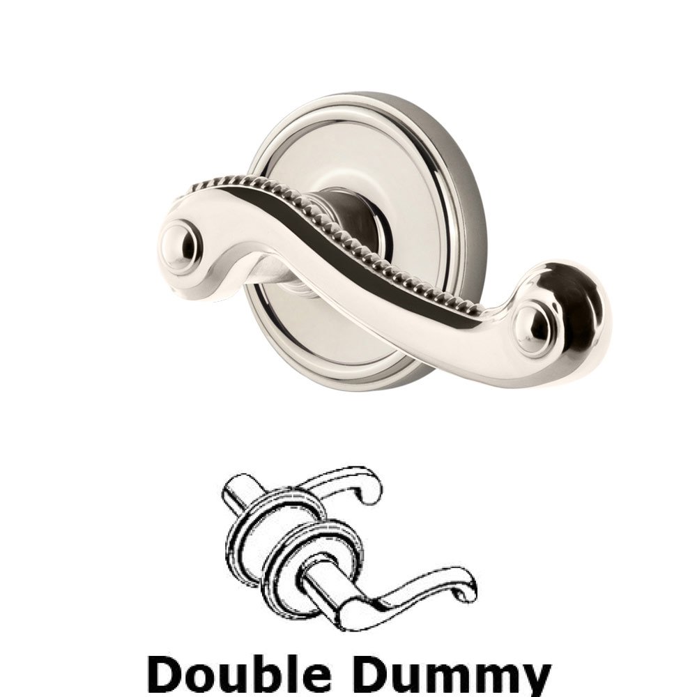 Double Dummy Georgetown Rosette with Newport Right Handed Lever in Polished Nickel