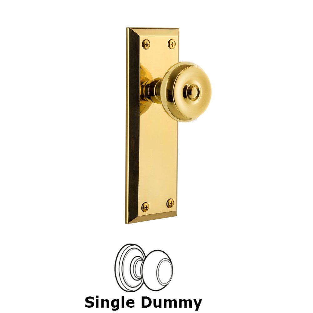 Grandeur Fifth Avenue Plate Dummy with Bouton Knob in Polished Brass