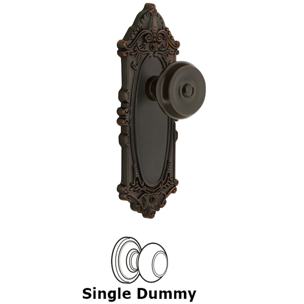 Grandeur Grande Victorian Plate Dummy with Bouton Knob in Timeless Bronze