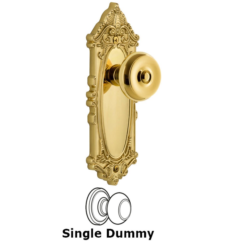 Grandeur Grande Victorian Plate Dummy with Bouton Knob in Lifetime Brass