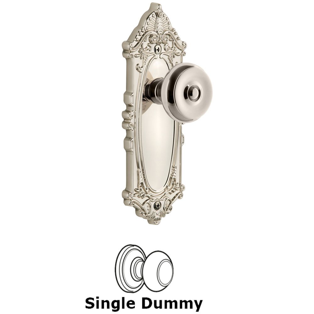 Grandeur Grande Victorian Plate Dummy with Bouton Knob in Polished Nickel