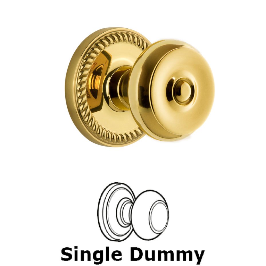 Grandeur Newport Plate Dummy with Bouton Knob in Lifetime Brass